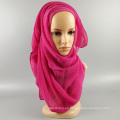 Bufanda caliente del hijab de la arruga del algodón del rayón del color sólido de las mujeres de la venta superior de calidad superior